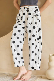 Polka Dot Bow Detail Pants