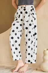 Polka Dot Bow Detail Pants