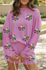 Purple Corded Mardi Gras Set RTS