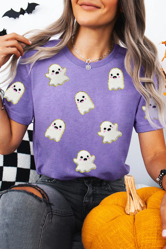 Purple Glitter Patch Ghost Top FB