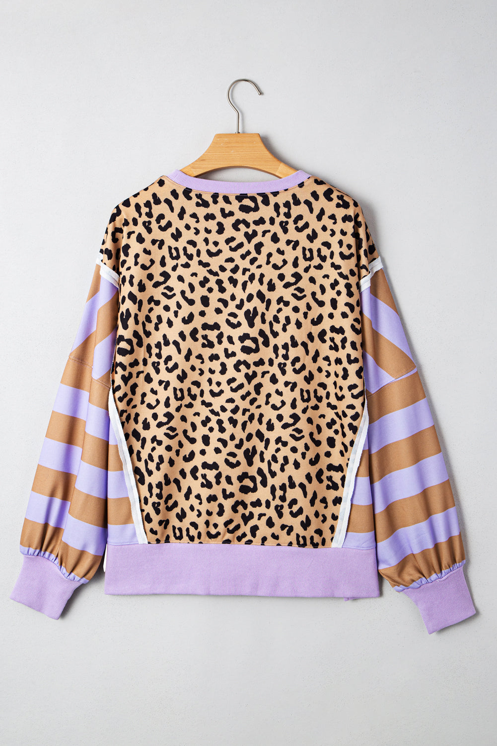 Stripe Leopard Pullover