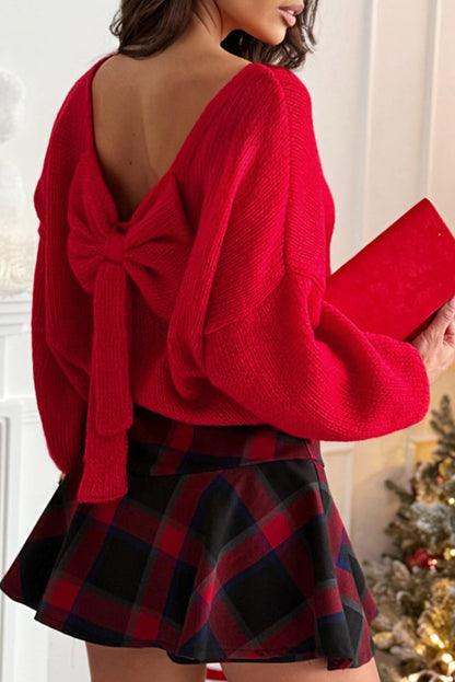 Bow Back Sweater *multiple colors* RTS
