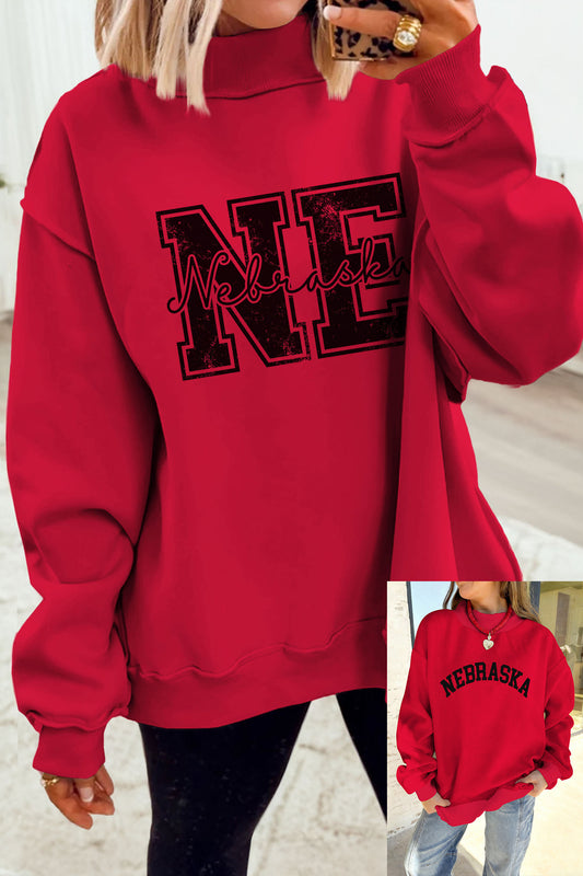 Red NEBRASKA Reversible Sweatshirt New RTS