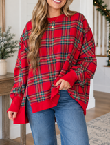 Red Plus Plaid Sweatshirt