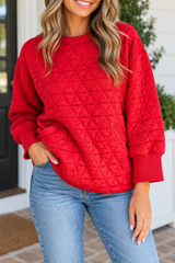 Red Quilted Diamond Top