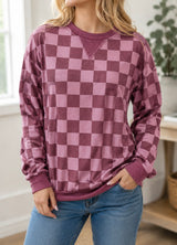 Ribbed Checkered Top