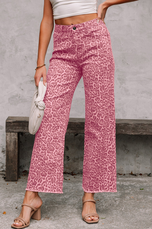 Rose Leopard Jeans New RTS