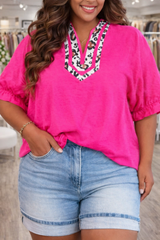 Rose Red Accent Plus Blouse New RTS