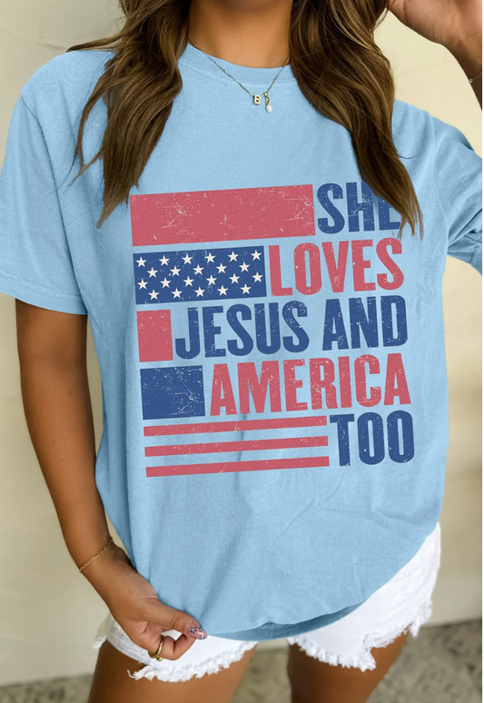 She Loves Jesus And America Too Shirt New RTS