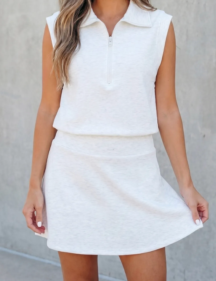 Zipper Tank Skort Set