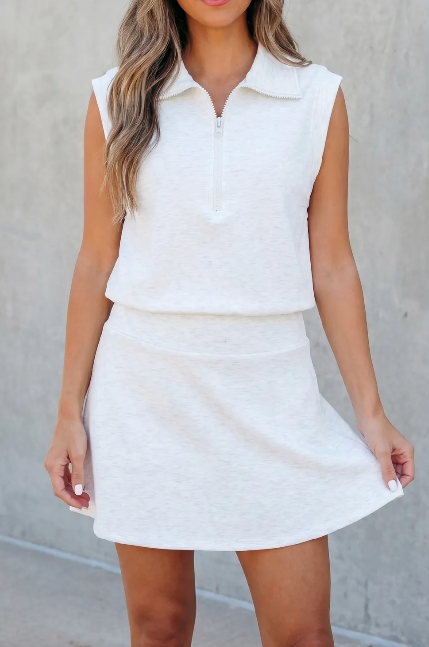 Zipper Tank Skort Set
