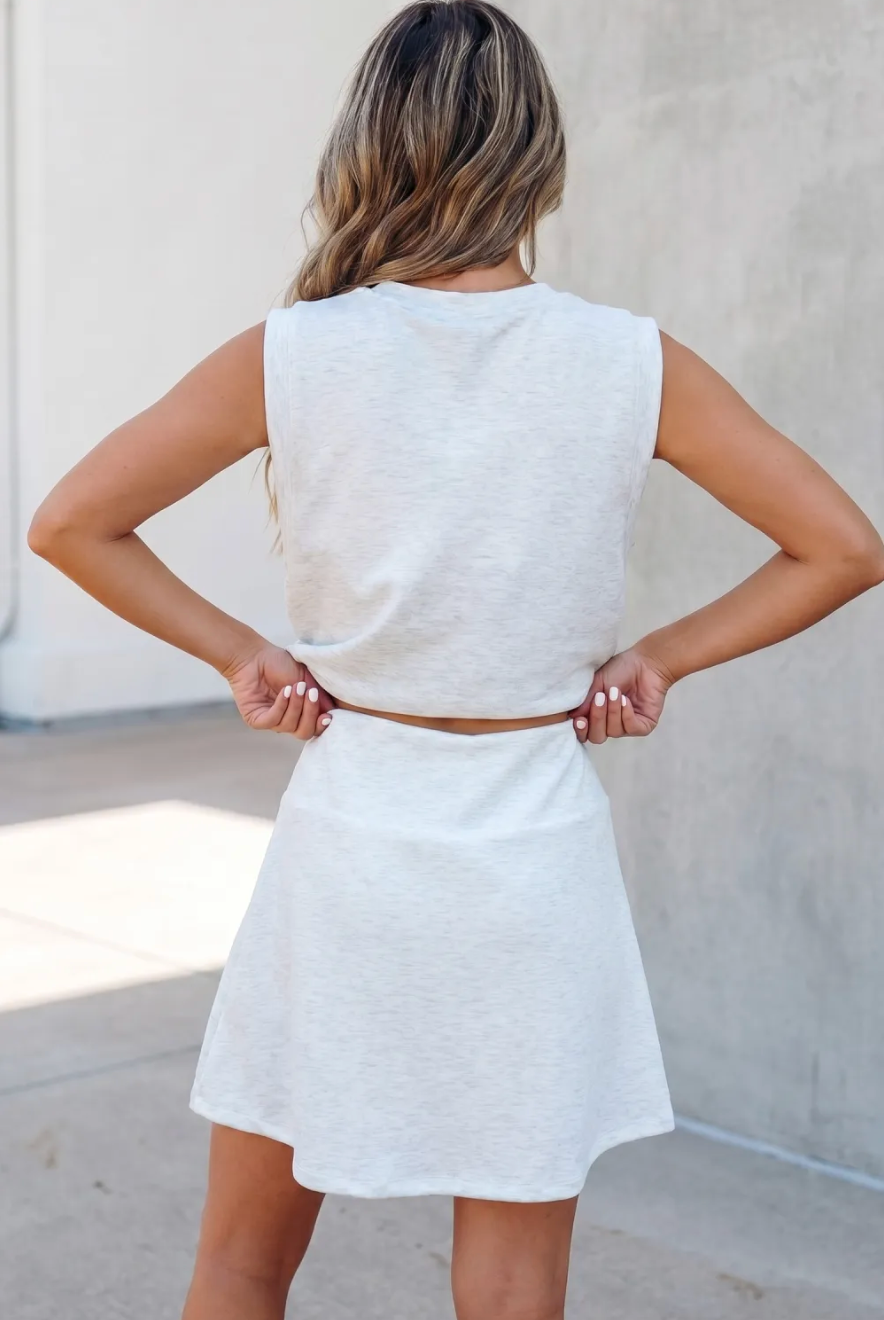 Zipper Tank Skort Set