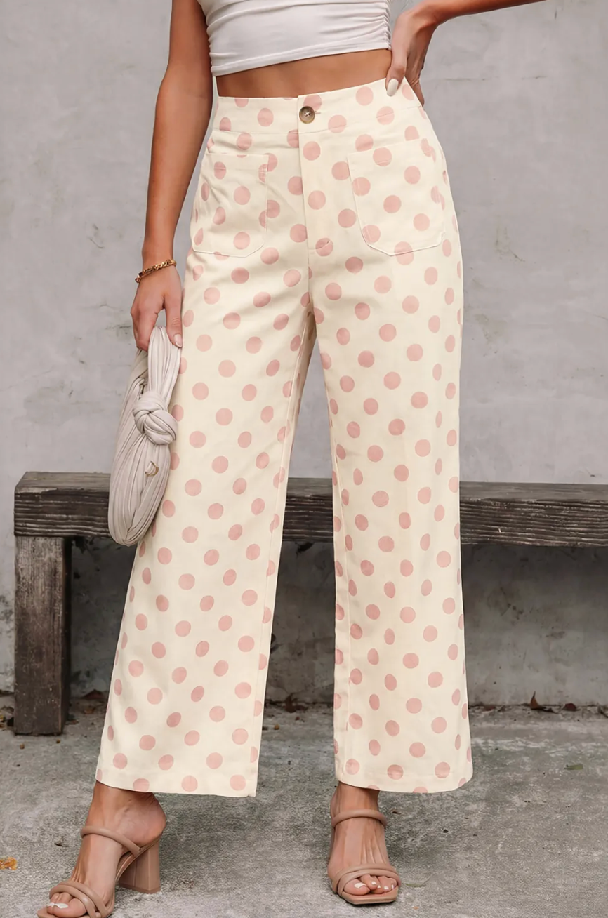 Polka Dot Loose Pants Pink RTS