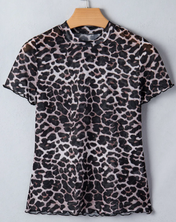 Leopard Sheer Mesh Top RTS