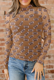 Football Sheer Mesh Long Sleeve Top Full Run RTS