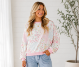 Pink Floral Patchwork Top