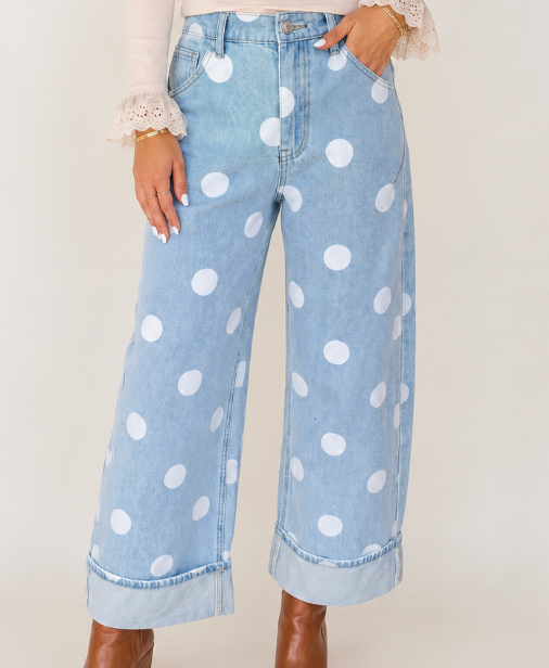 Polka Dot Casual Jeans
