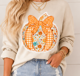 Lace Trim Pumpkin Sweatshirt.