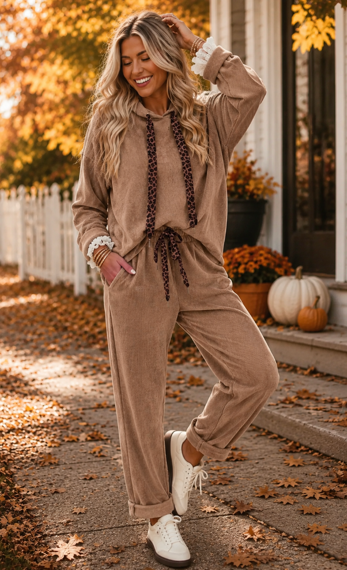 Leopard Drawstring Set