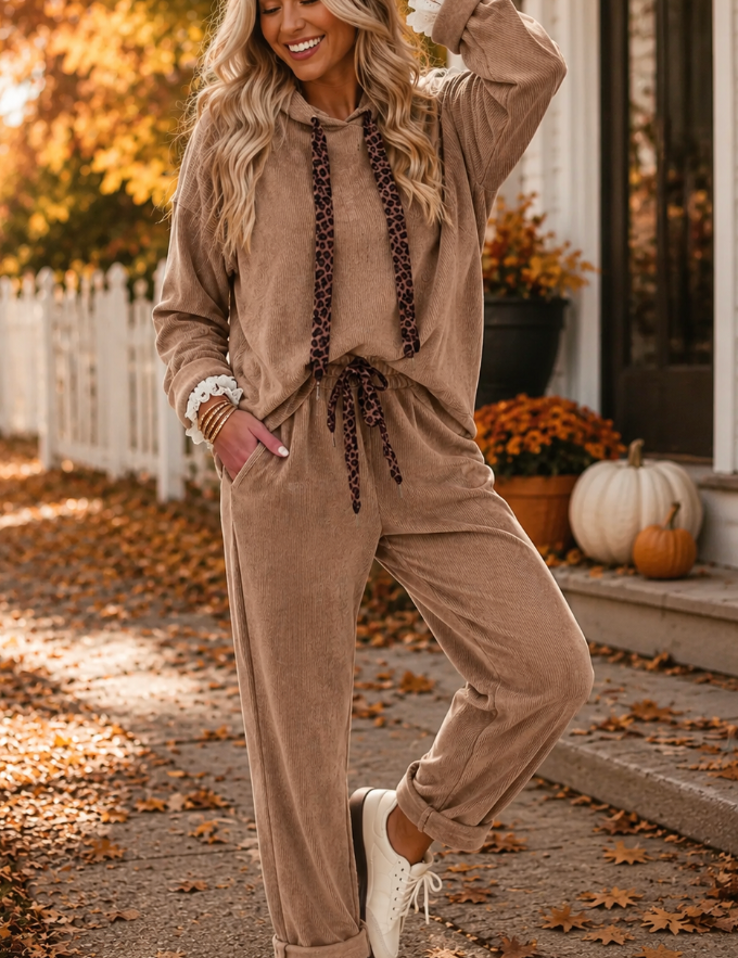 Leopard Drawstring Set