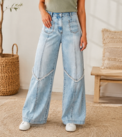 Studded Wide Leg Jeans