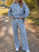 Plus Camo Loose Pullover Set