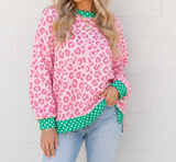 Leopard Polka Dot Long Sleeve Top *Multi Color*