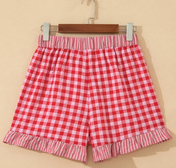 Red Gingham Ruffle Lace Shorties