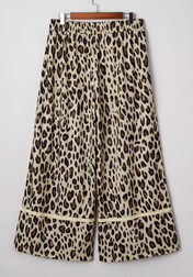 Khaki Exposed Seam Leopard Pants