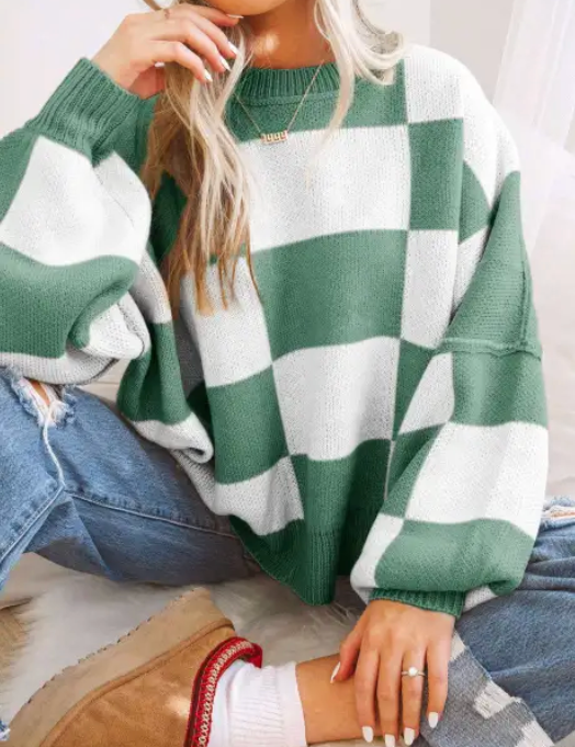 Checkered Sweater *multiple colors*