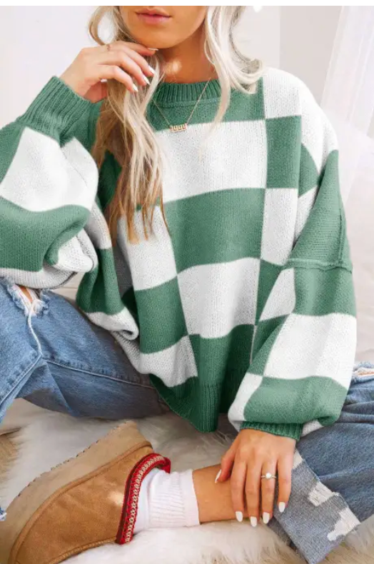 Checkered Sweater *multiple colors*