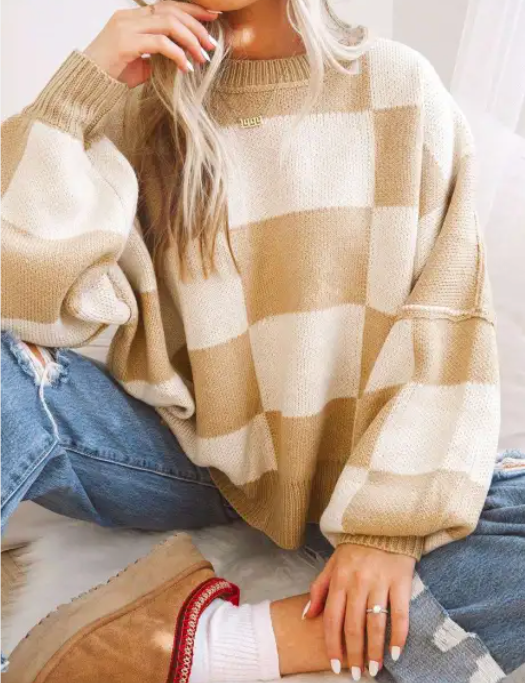 Checkered Sweater *multiple colors*