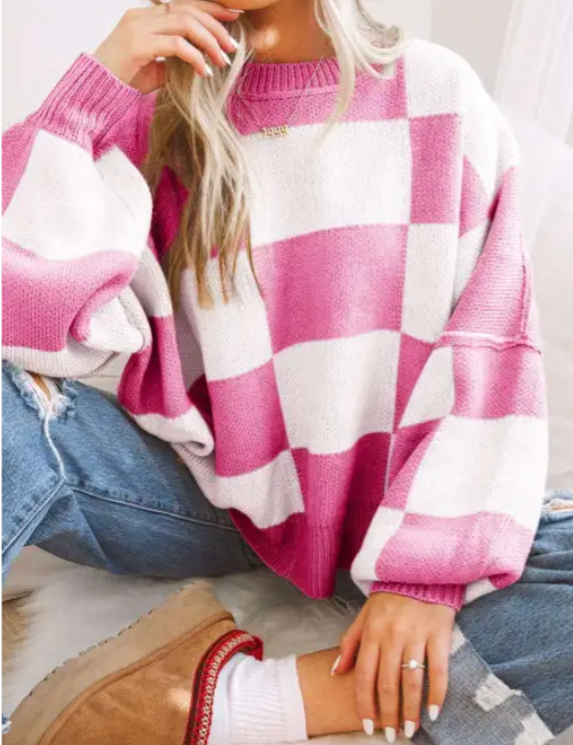 Checkered Sweater *multiple colors*
