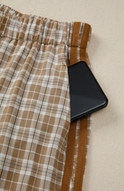 Chestnut Plaid Bow Detail Pants