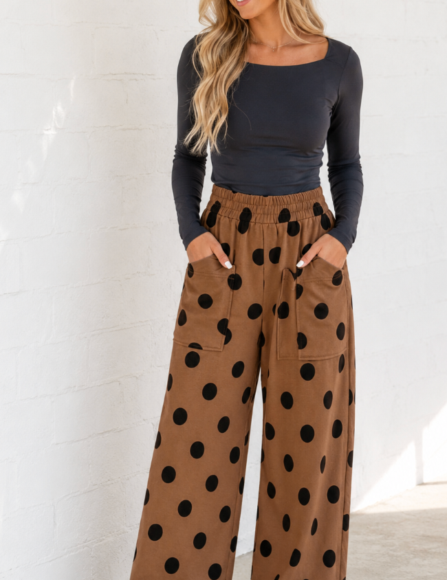 Polka Dot Wide Leg Pants