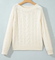 Beige Cable Knit Sweater