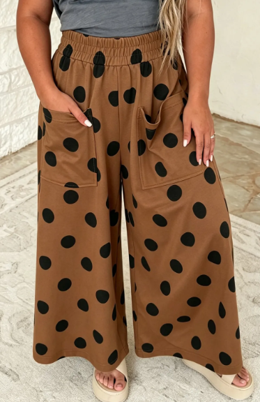 Polka Dot Elastic Casual Pants Full Run RTS