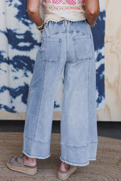 Seam-Detail Raw Hem Pants