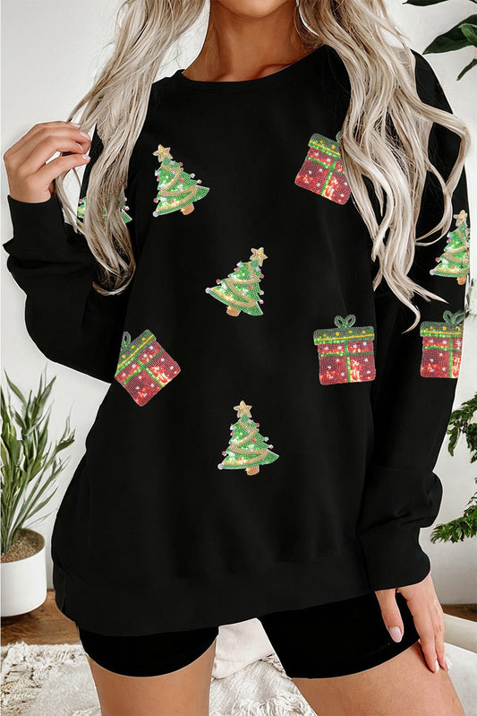 Sequin Christmas Tree Gift Top New RTS