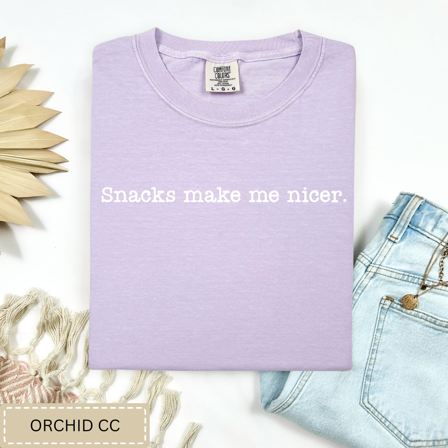 Snacks Make Me Nicer Tee.