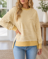 Textured Knit Split Hem Top RTS