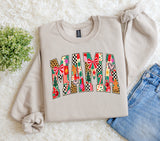 Multiprint Mama Christmas Sweatshirt.