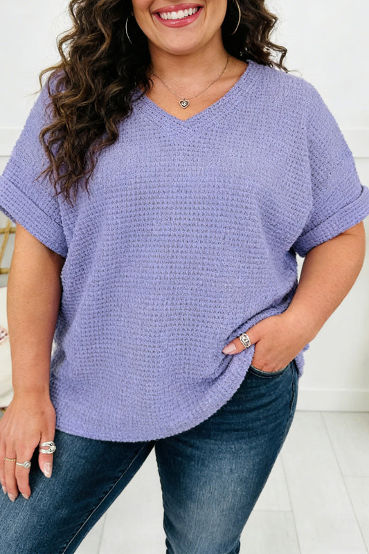 V Neck Plus Waffle Top