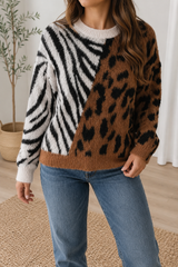 Western Leopard Zebra Sweater