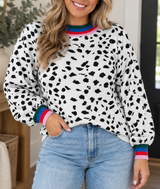 White Leopard Plus Sweater
