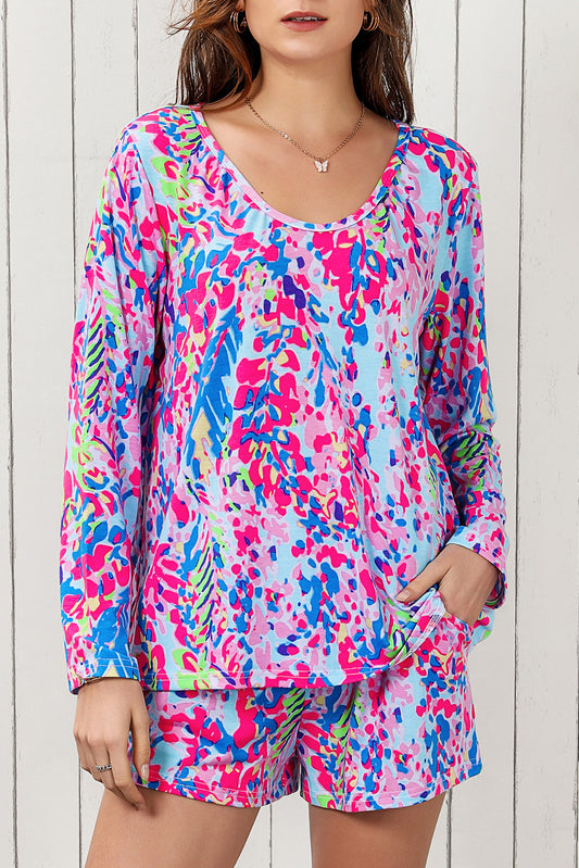 Purple Floral Long Sleeve Set