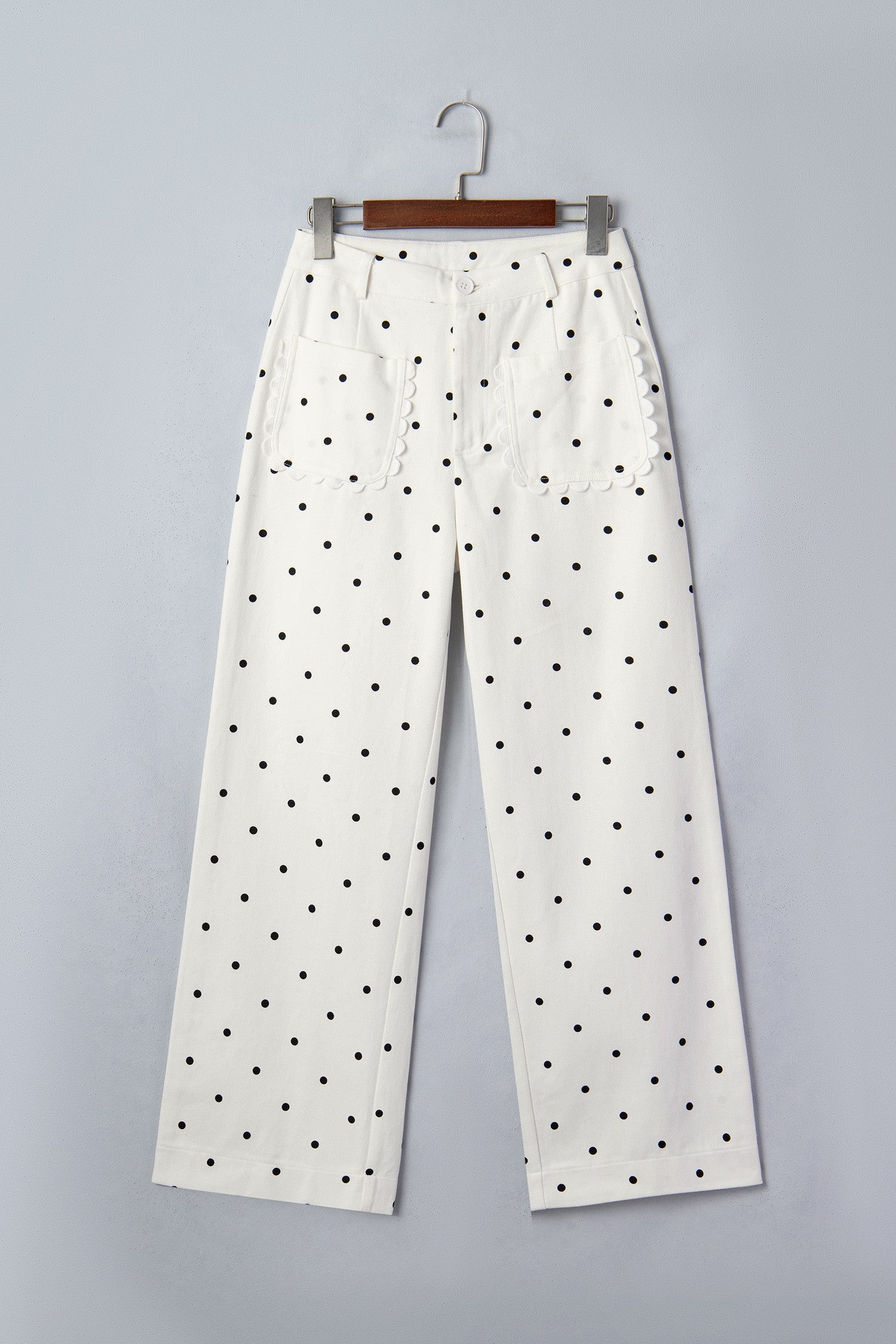 Polka Dot Scalloped Jeans