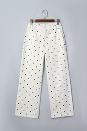 Polka Dot Scalloped Jeans