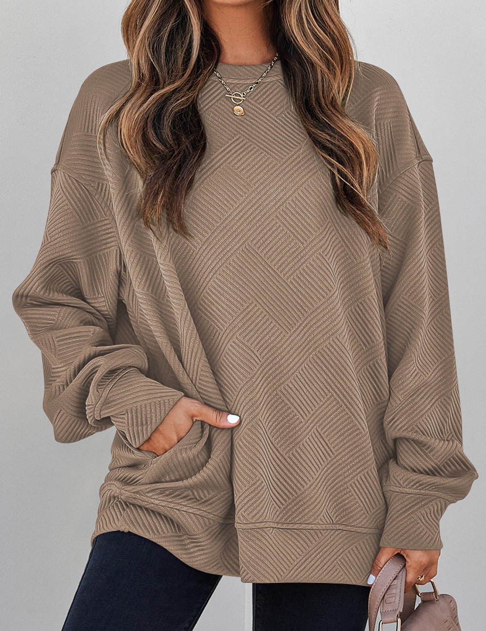 Textured Pocket Pullover