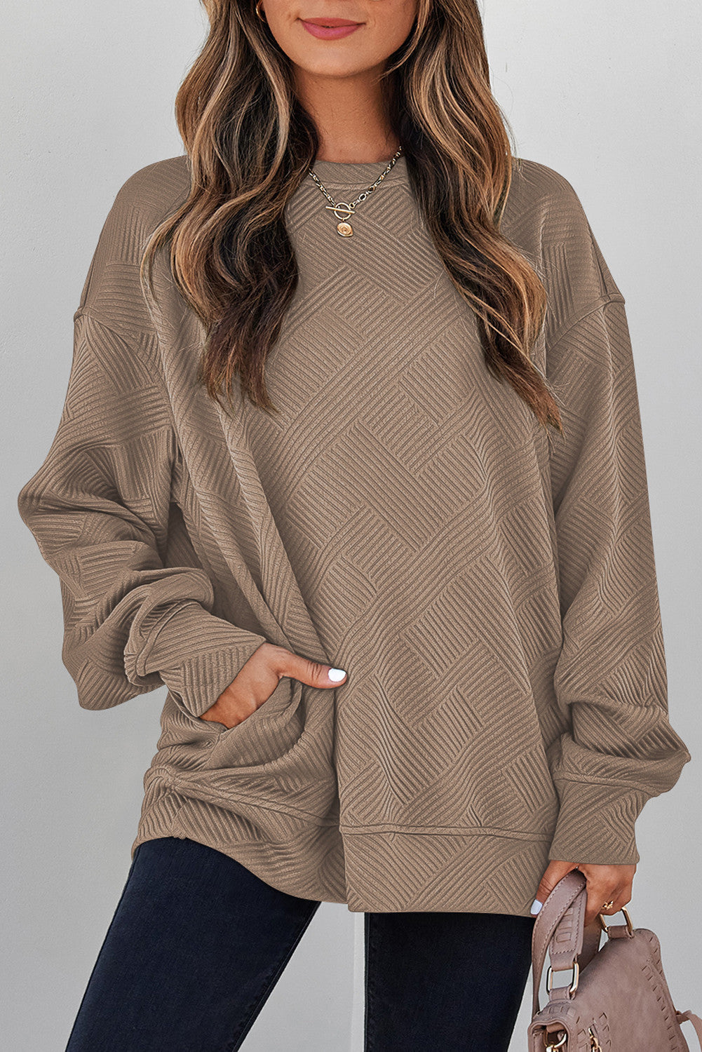 Textured Pocket Pullover